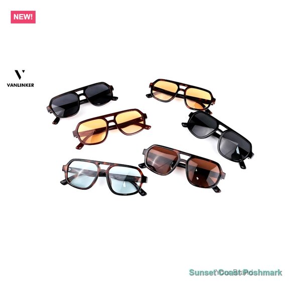 Polarized Retro Aviator Sunglasses Oversized Square Frame main image 4